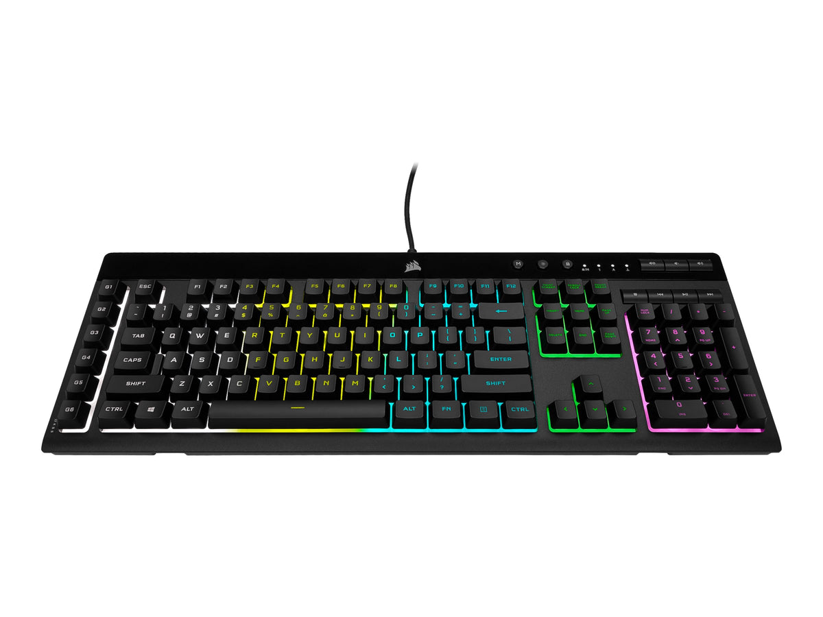 Corsair K55 RGB PRO Gamingtangentbord – Nordisk Layout, RGB (16,8M), Anti-Ghosting, USB, Handledsstöd (Svart)