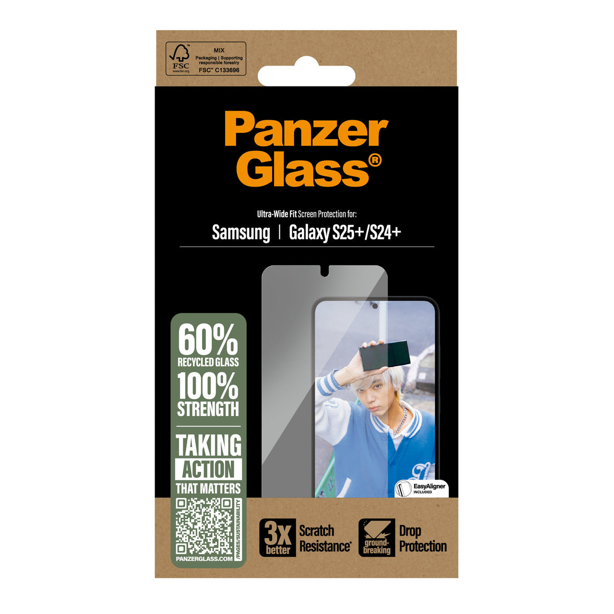 PanzerGlass Ultra Wide Fit Genomskinligt skärmskydd Samsung 1 styck