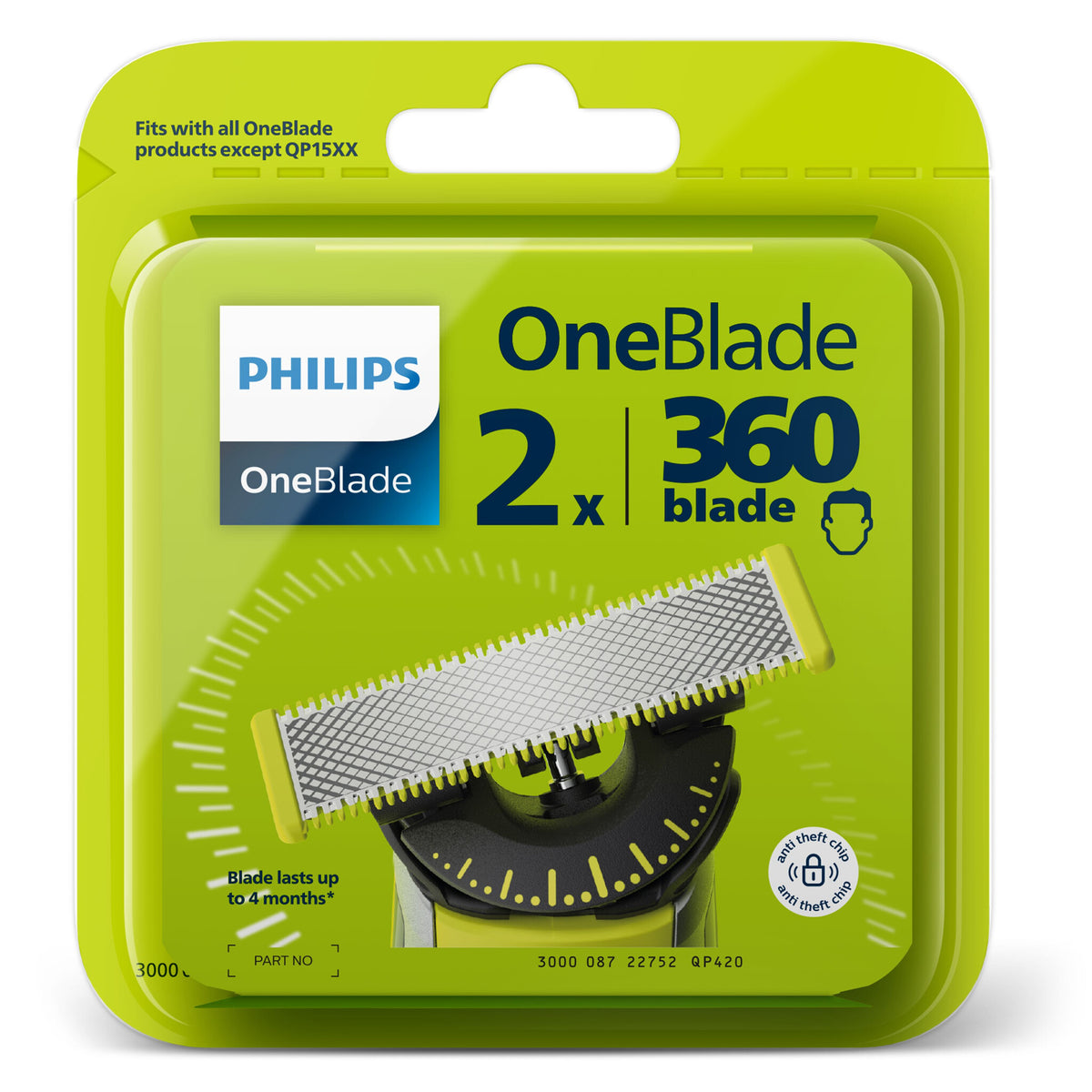 Philips Norelco OneBlade OneBlade 360 QP420/50 Ersättningsrakblad 2-pack