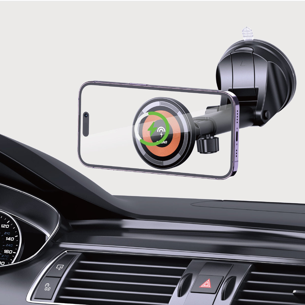 DUDAO F12MAX+ 15W Wireless Charger and Car holder Passiv hållare Mobiltelefon / smartphone Svart