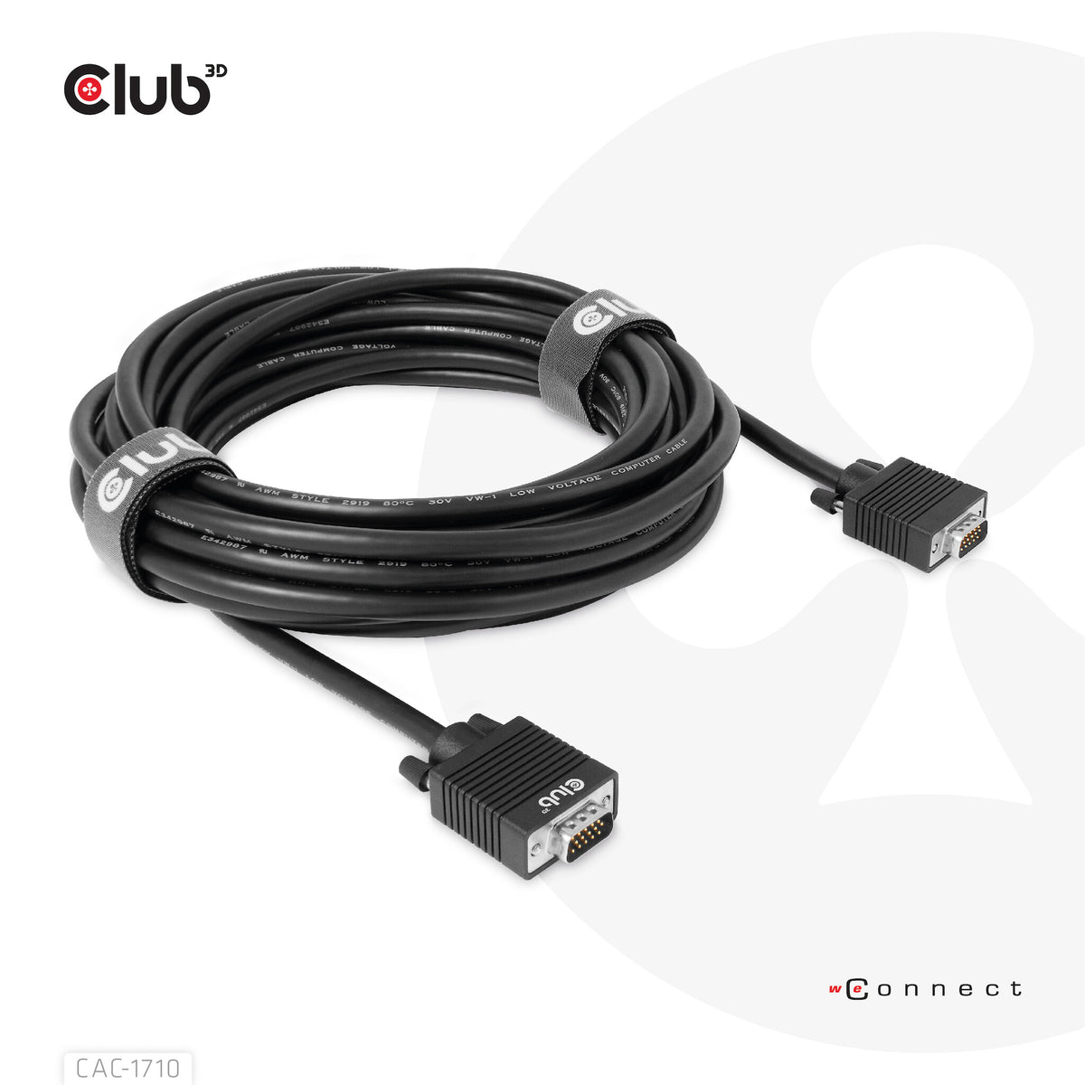 CLUB3D CAC-1710 VGA-kabel 10 m VGA (D-Sub) Svart