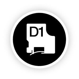 DYMO D1 - Standardpolyesteretiketter - Svart på klar - 12mm x 7m