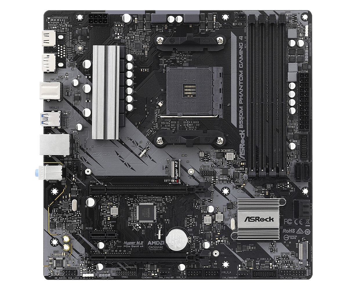 Asrock B550M Phantom Gaming 4 AMD B550 Uttag AM4 micro ATX