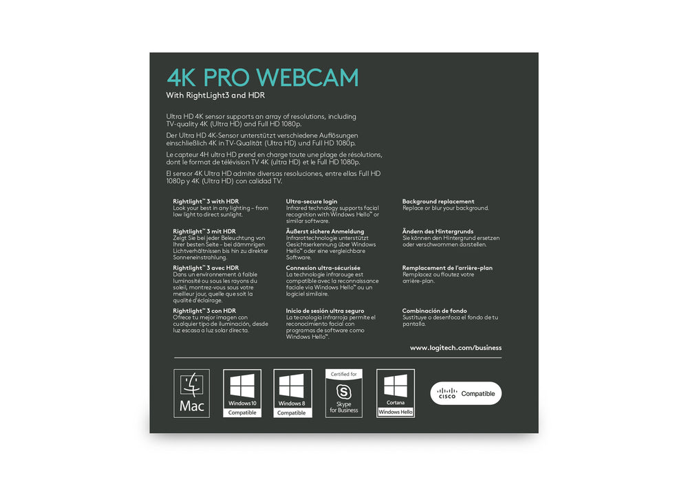 Logitech BRIO ULTRA HD PRO BUSINESS WEBCAM