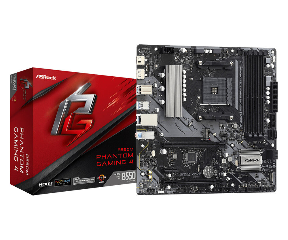 Asrock B550M Phantom Gaming 4 AMD B550 Uttag AM4 micro ATX