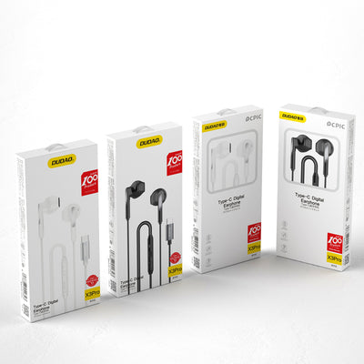 DUDAO X3Pro White USB-C headphone Hörlurar Kabel I öra Samtal/musik/sport/vardag USB Type-C Vit