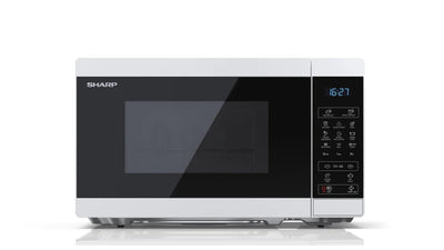 Sharp YC-MG02E-W mikrovågsugn Blå, Vit Bänkdiskmaskin 20 l 800 W