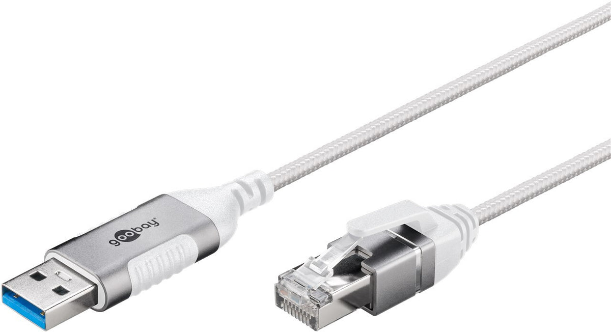 Goobay 74379 kabelomvandlare (hane/hona) USB 3.0 type A RJ45 Vit