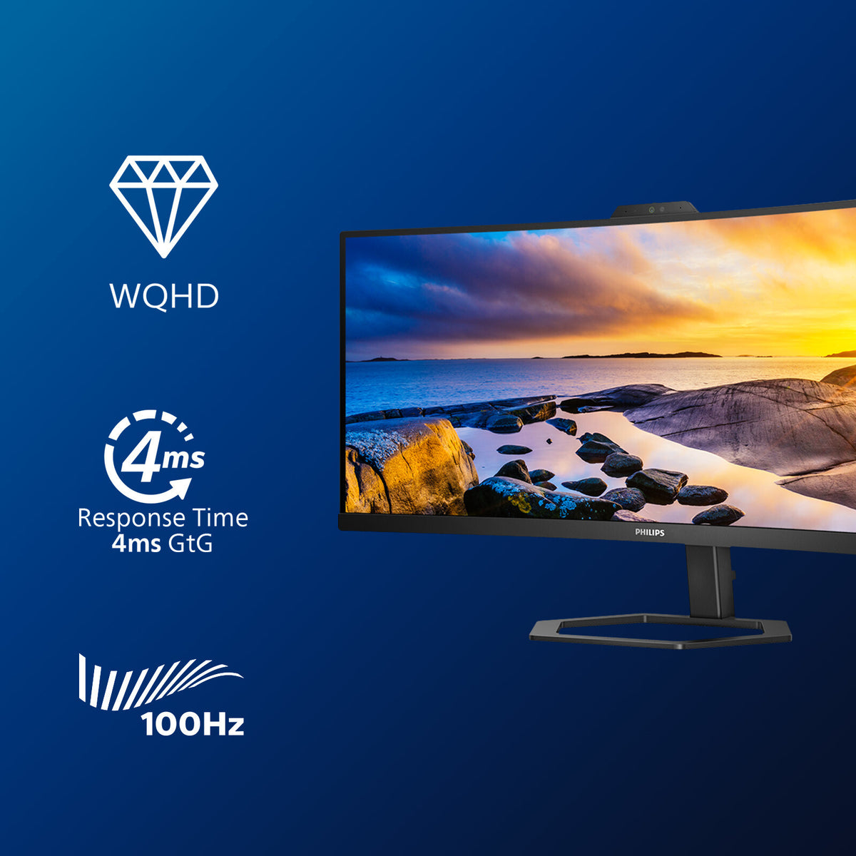 Philips 5000 series 34E1C5600HE/00 LED display 86,4 cm (34") 3440 x 1440 pixlar 4K Ultra HD Svart
