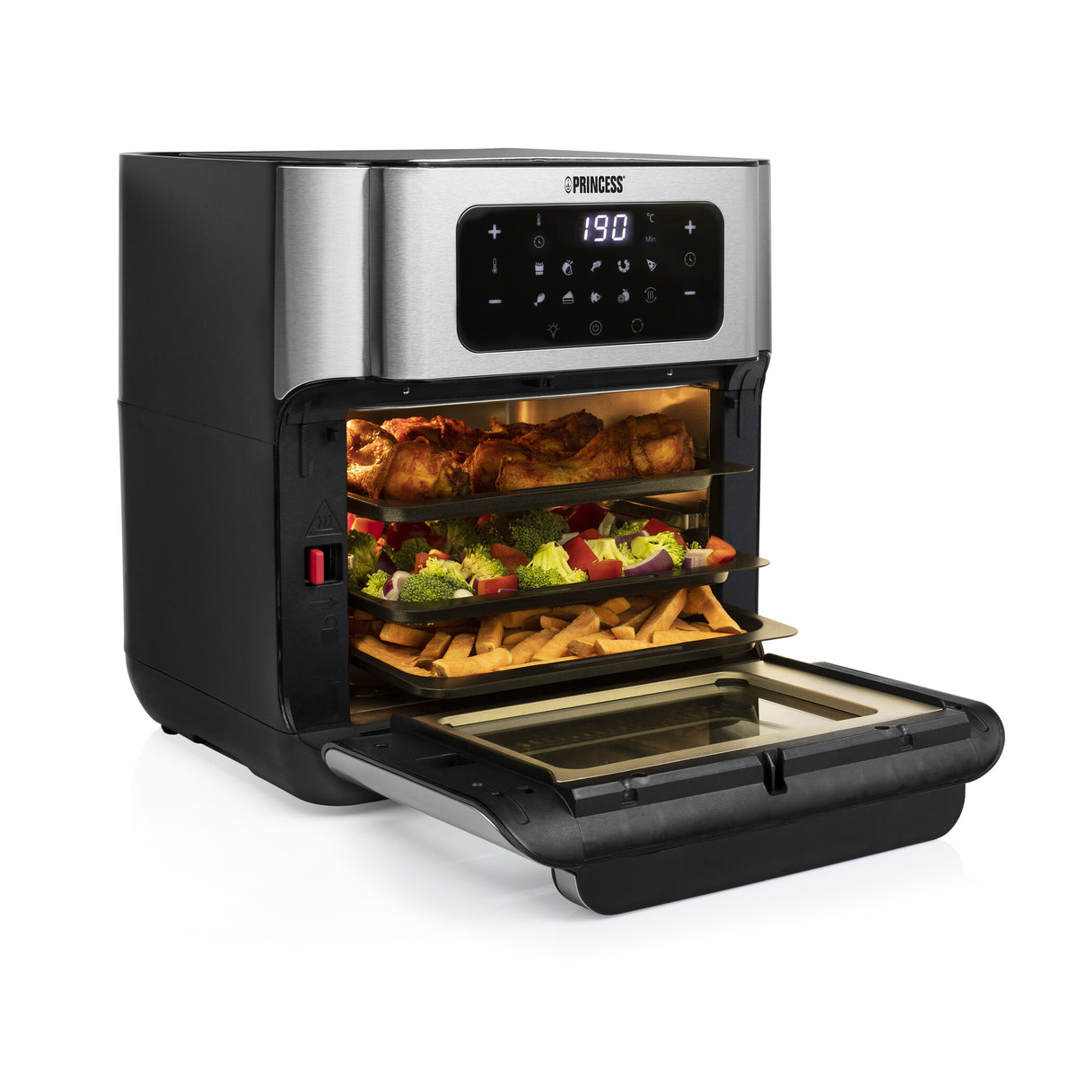 Princess 182065 Single 10 l Fristående 1500 W Varmluftsfritös Silver