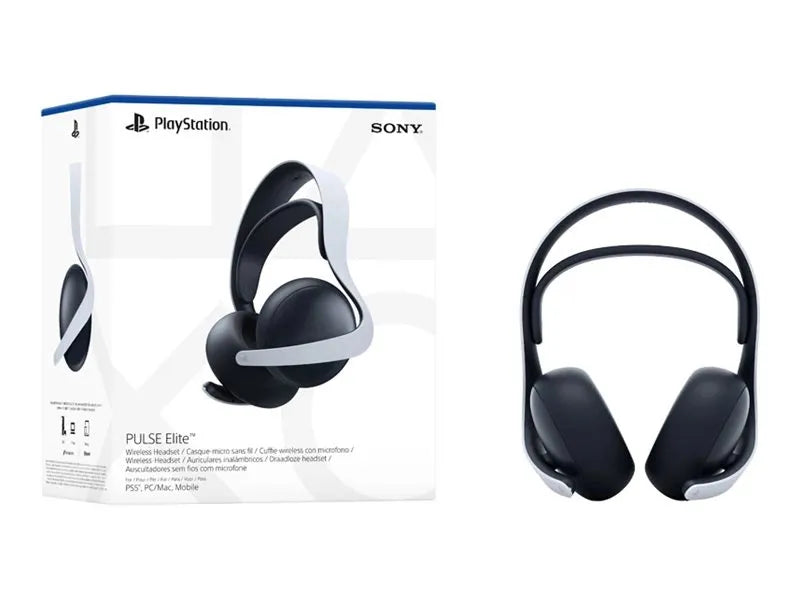 Sony PULSE Elite – Trådlöst Gamingheadset med Planmagnetiska Element, PlayStation Link & Bluetooth (Vitt)