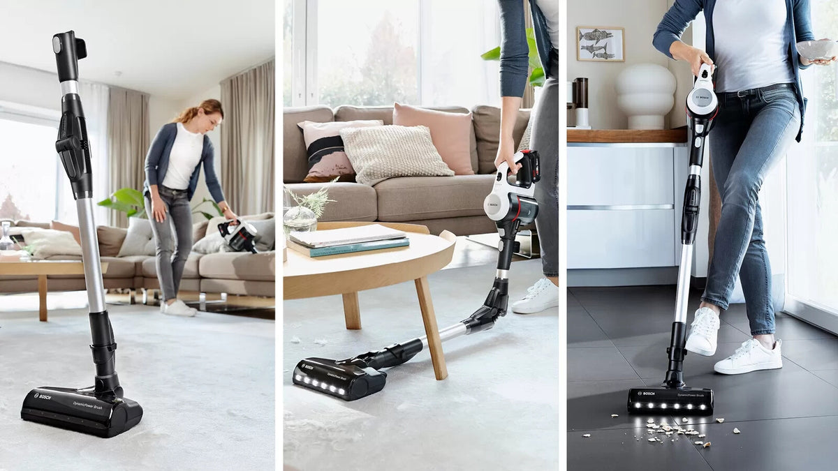 Bosch BCS711XXL upprättstående dammsugare och elektrisk sopborste Skaftdammsugare Batteri Torr Utan påse 0,3 l Vit 3 Ah