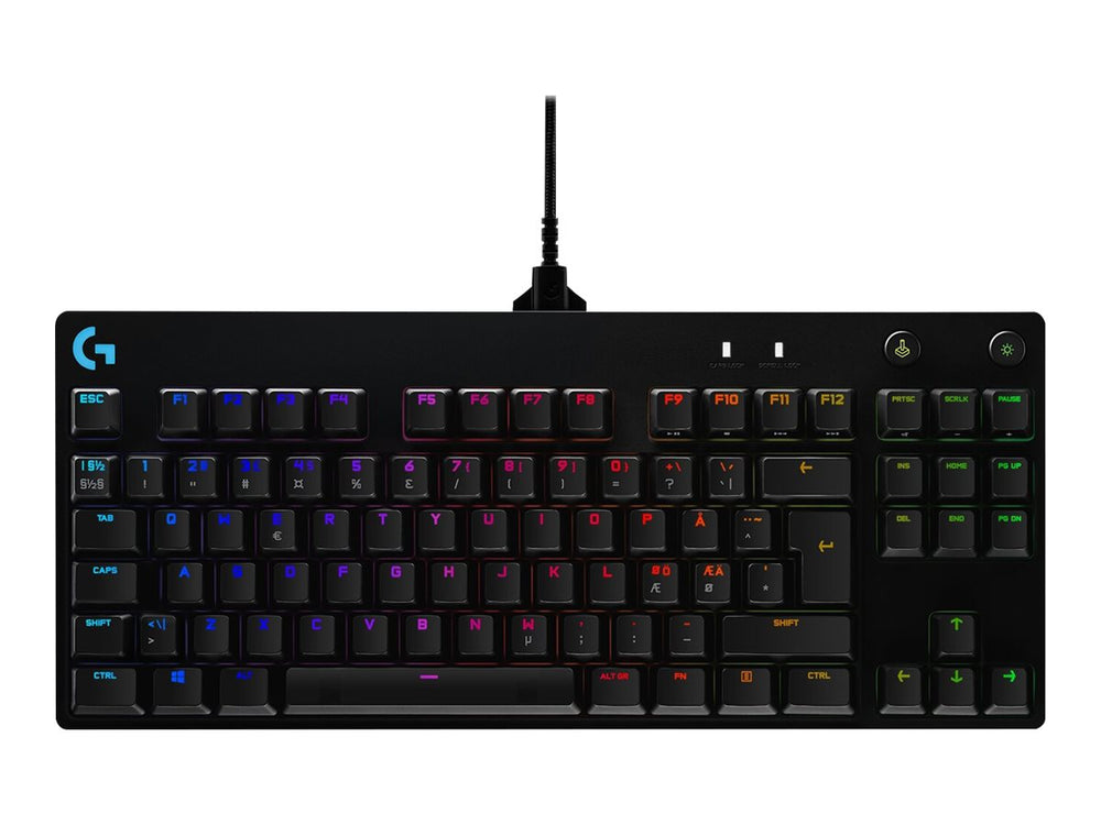 Logitech G Pro Mechanical Gaming Keyboard – GX Blue Clicky, RGB, Pan Nordic, Kompakt TKL, USB (Svart)
