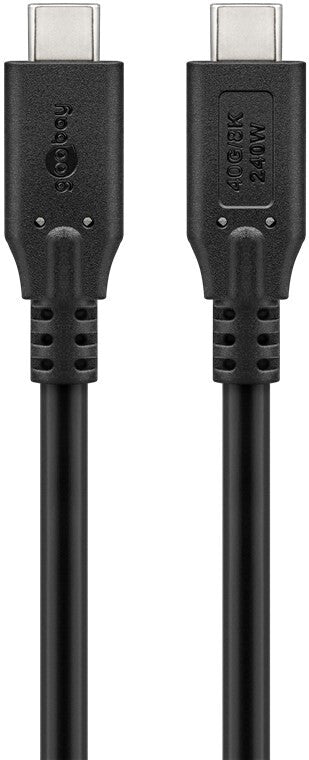 Goobay 74183 USB-kablar USB4 Gen 2x2 1 m USB C Svart