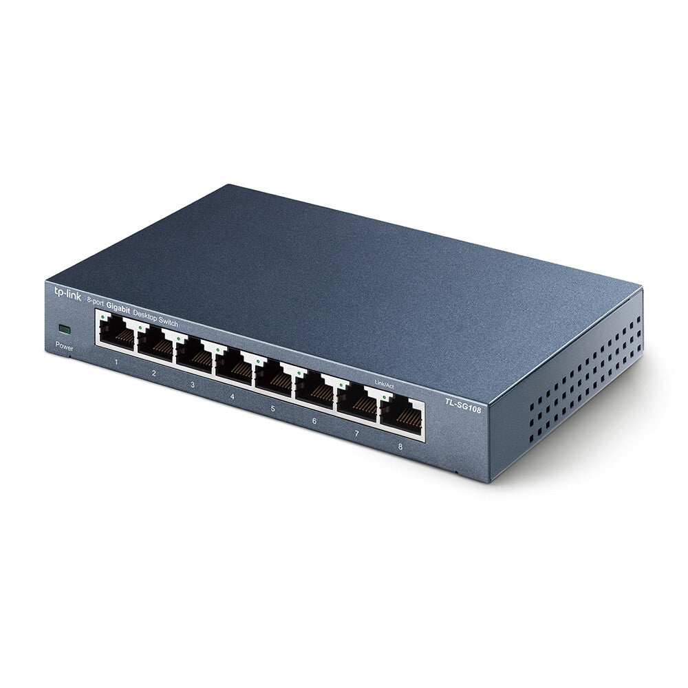 TP-Link TL-SG108 nätverksswitchar Ohanterad L2 Gigabit Ethernet (10/100/1000) Svart