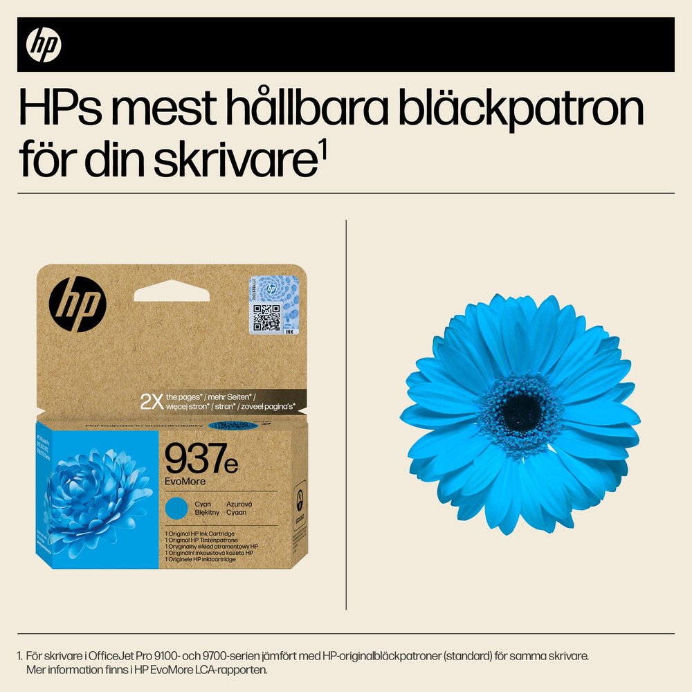 HP 937e EvoMore cyan originalbläckpatron