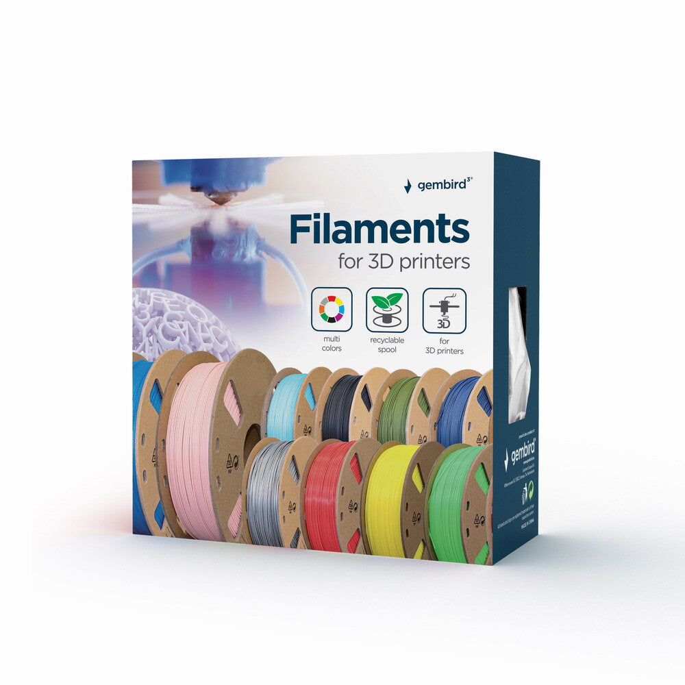 Gembird 3DP-PLA+1.75-02-Y Material för 3D-utskrifter Polylaktidsyra (PLA) Gul 1 kg