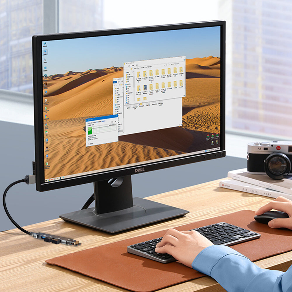 DUDAO 4-IN-1 multi-functional USB hub Charging Kabel USB 3.2 Gen 1 (3.1 Gen 1) Type-A Grå