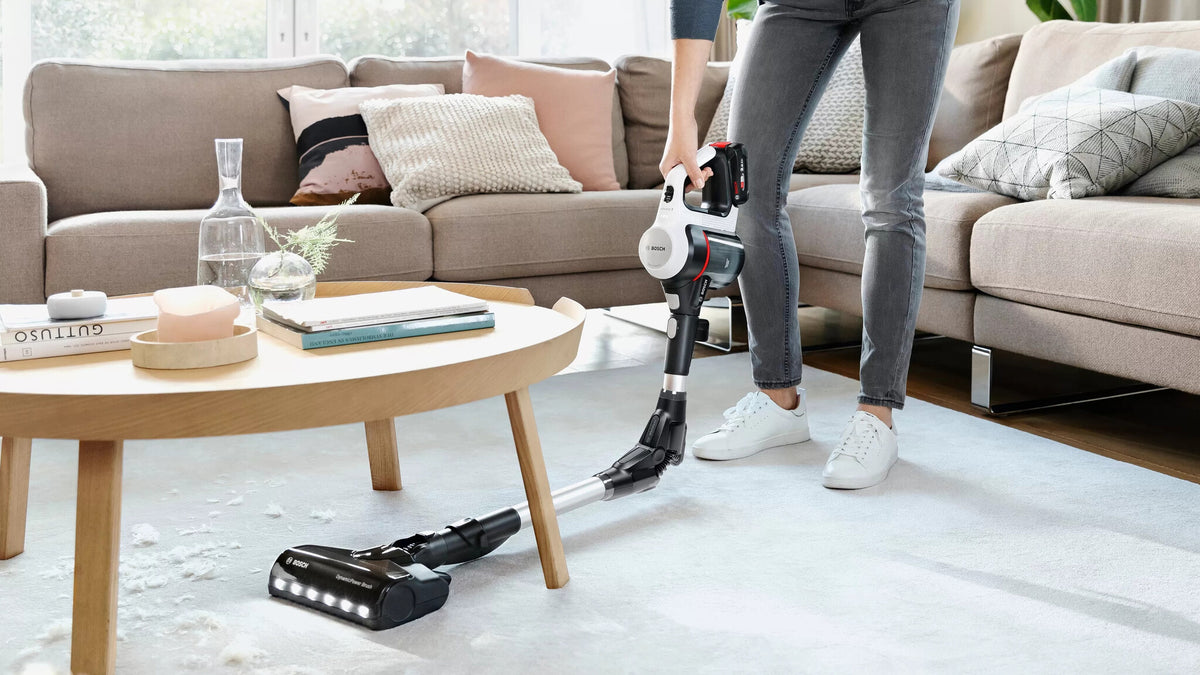 Bosch BCS711XXL upprättstående dammsugare och elektrisk sopborste Skaftdammsugare Batteri Torr Utan påse 0,3 l Vit 3 Ah