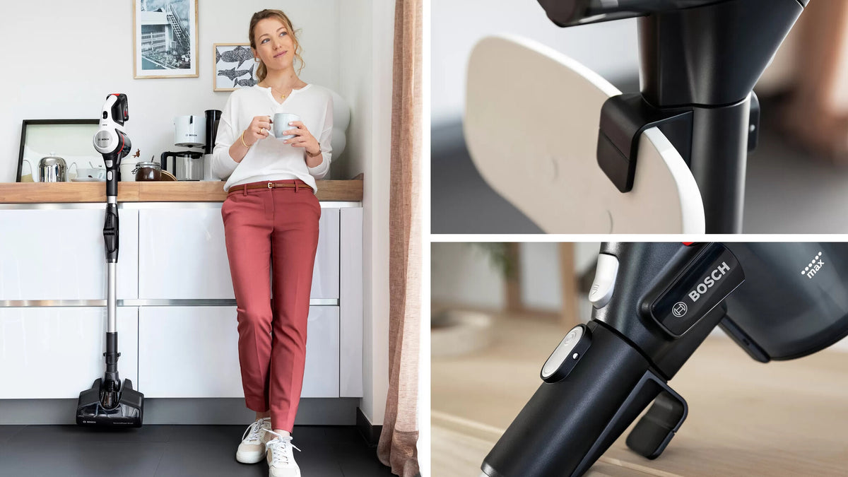 Bosch BCS711XXL upprättstående dammsugare och elektrisk sopborste Skaftdammsugare Batteri Torr Utan påse 0,3 l Vit 3 Ah