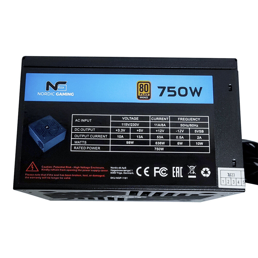 Nordic Gaming NGP-1181 strömförsörjningsenheter 750 W 24-pin ATX ATX Svart