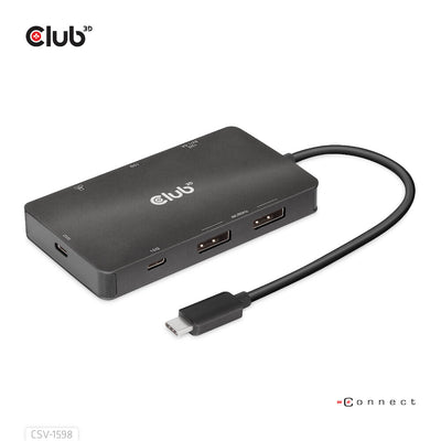 CLUB3D CSV-1598 dockningsstationer för bärbara datorer USB 3.2 Gen 2 (3.1 Gen 2) Type-C Svart