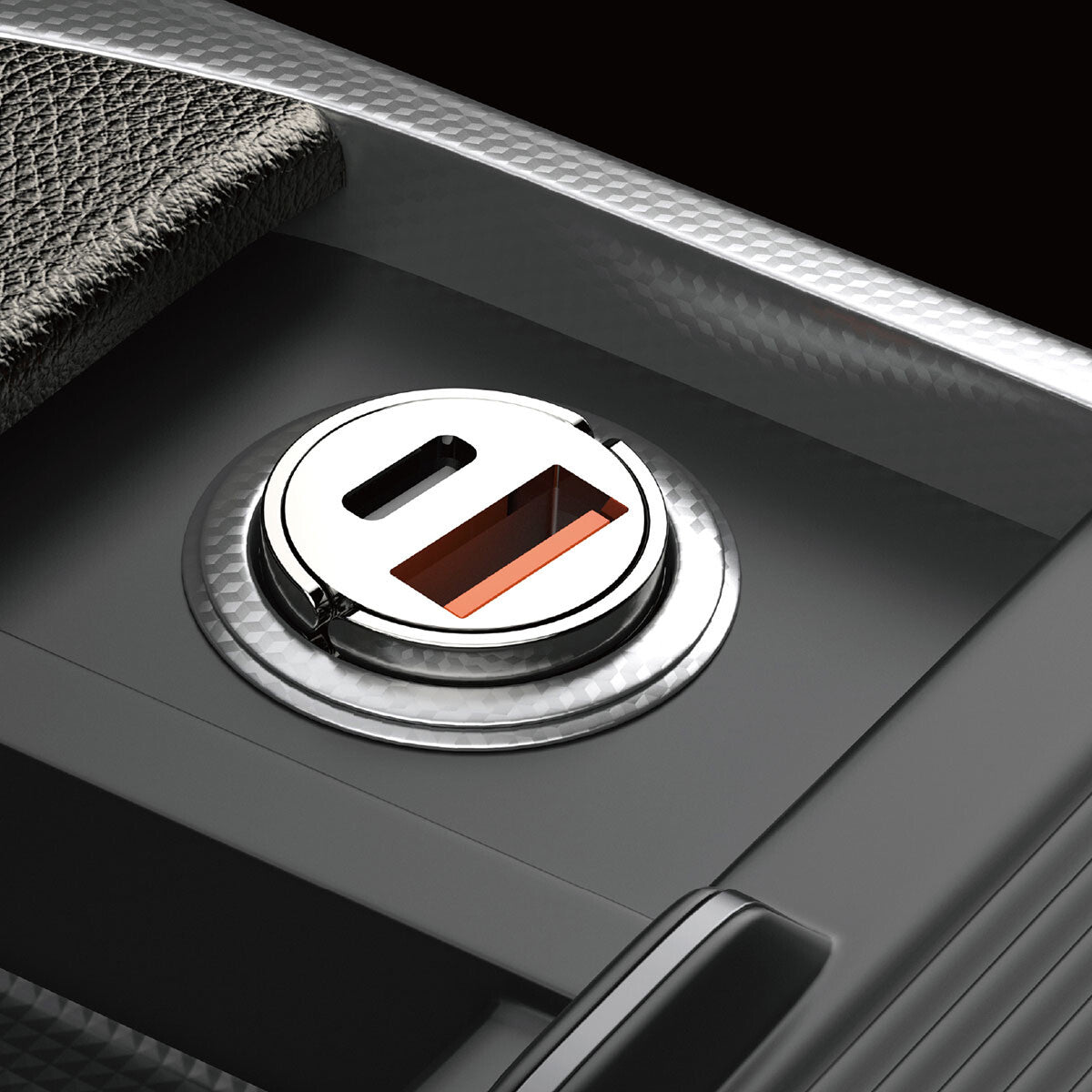 DUDAO R3MAX USB+ USB-C 48W Car Charger Universal Grå Cigarr tändare Snabb laddning Automatisk