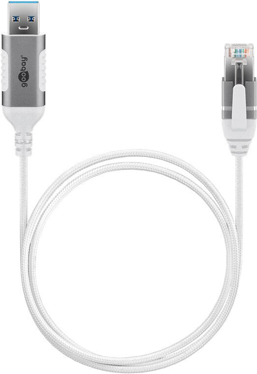 Goobay 74384 kabelomvandlare (hane/hona) USB 3.0 type A RJ45 Vit