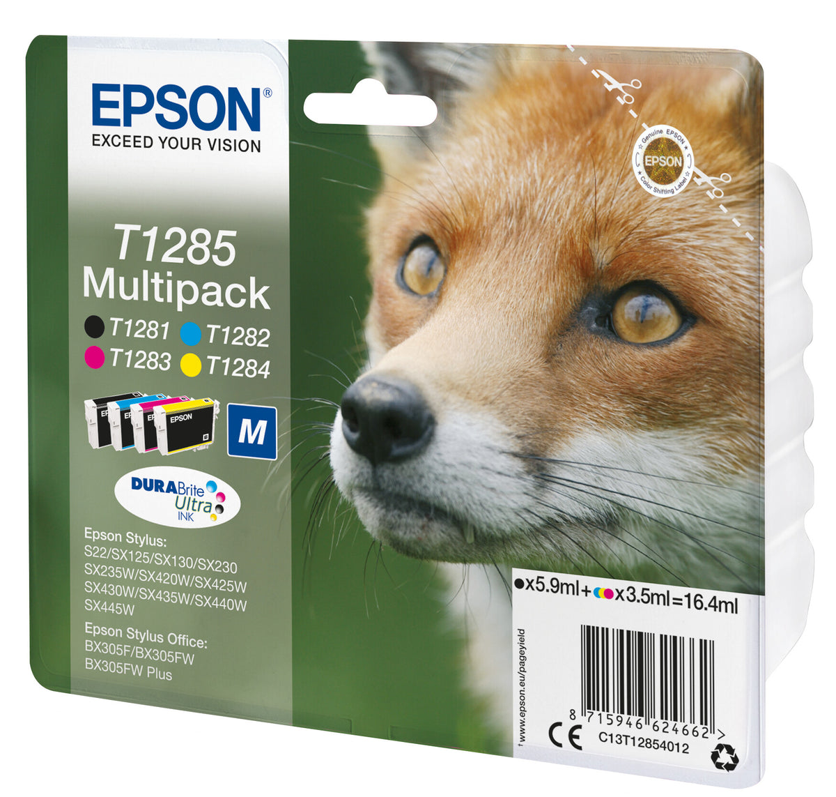 Epson Fox Flerpack 4 färger T1285 DURABrite Ultra-bläck