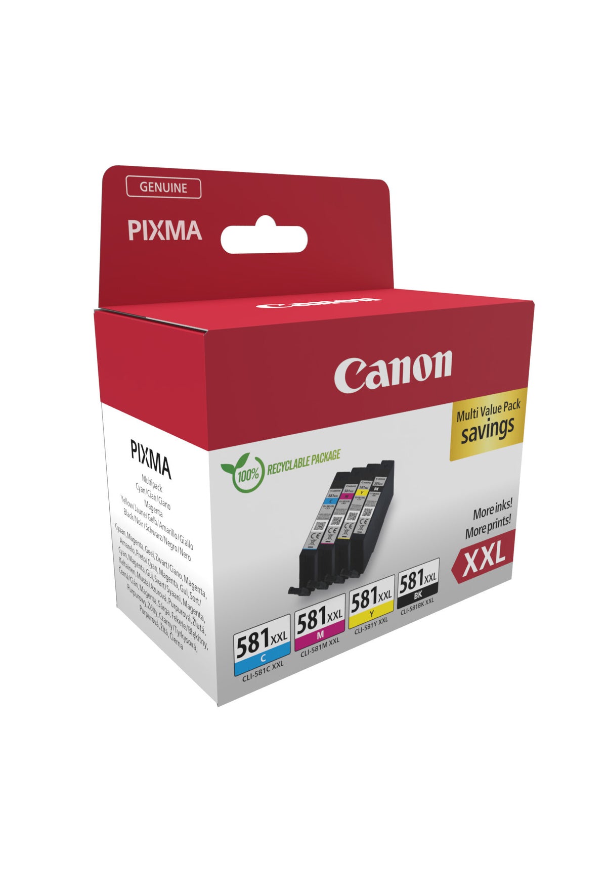 Canon 1998C007 bläckpatroner 4 styck Original Svart, Cyan, Magenta, Gul