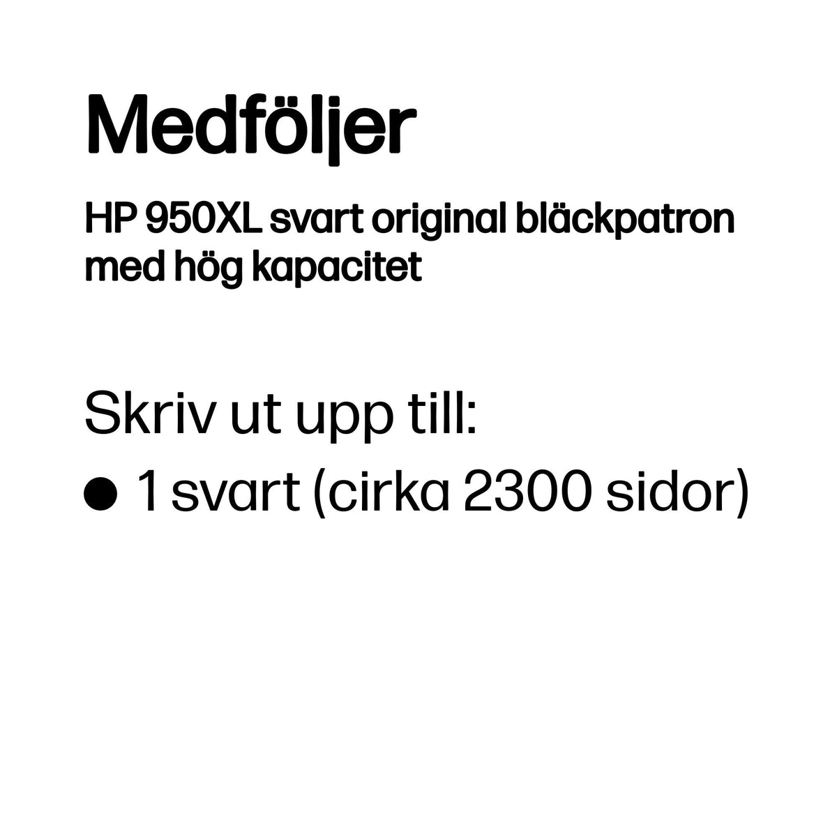 HP 950XL High Yield Black Original Ink Cartridge bläckpatroner 1 styck Hög (XL) avkastning Svart
