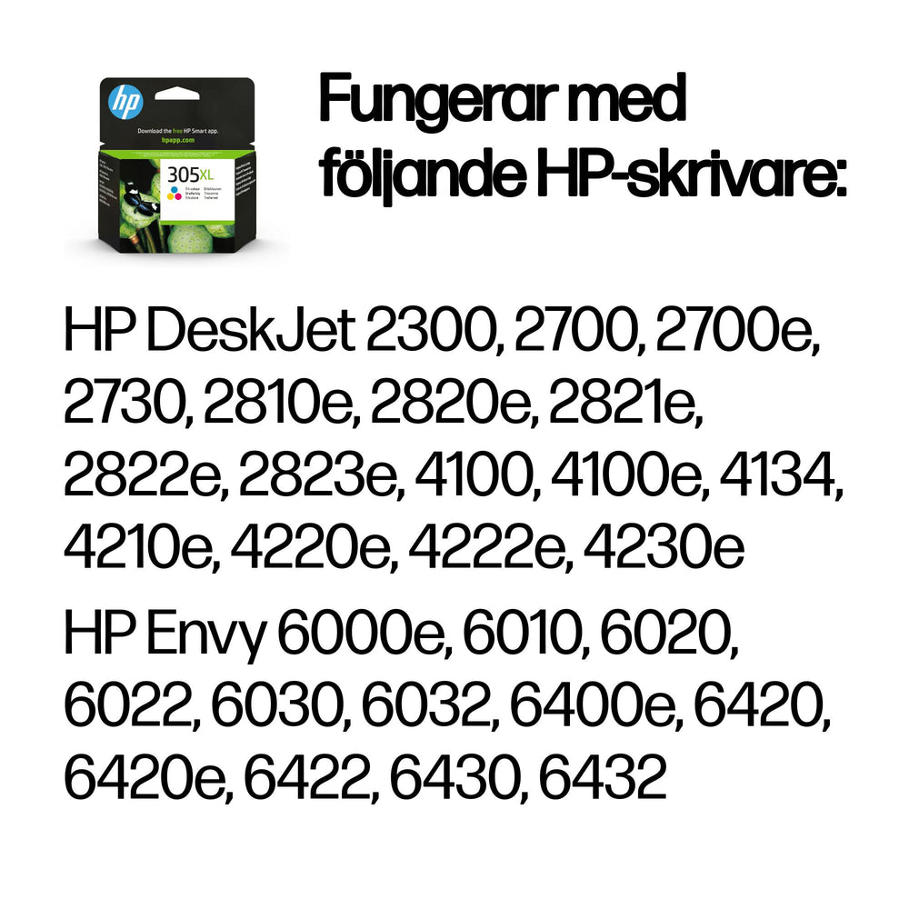 HP 305XL trefärgad originalbläckpatron med hög kapacitet