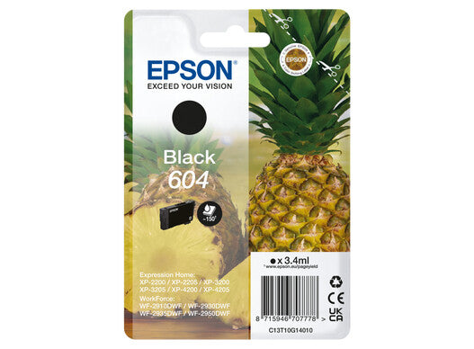 Epson 604 bläckpatroner 1 styck Original Standardavkastning Svart
