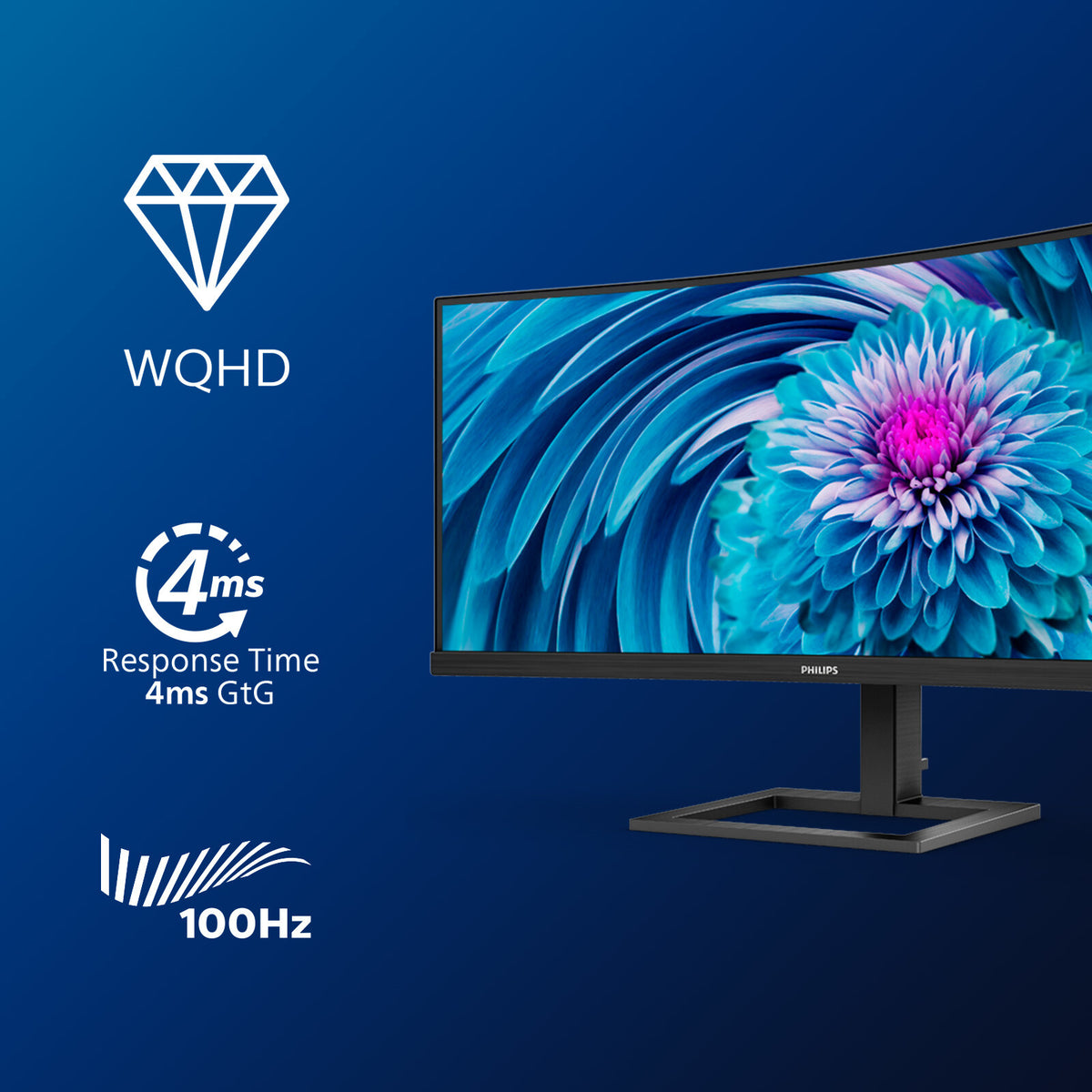 Philips E Line 346E2CUAE/00 platta pc-skärmar 86,4 cm (34") 3440 x 1440 pixlar Wide Quad HD+ LCD Svart