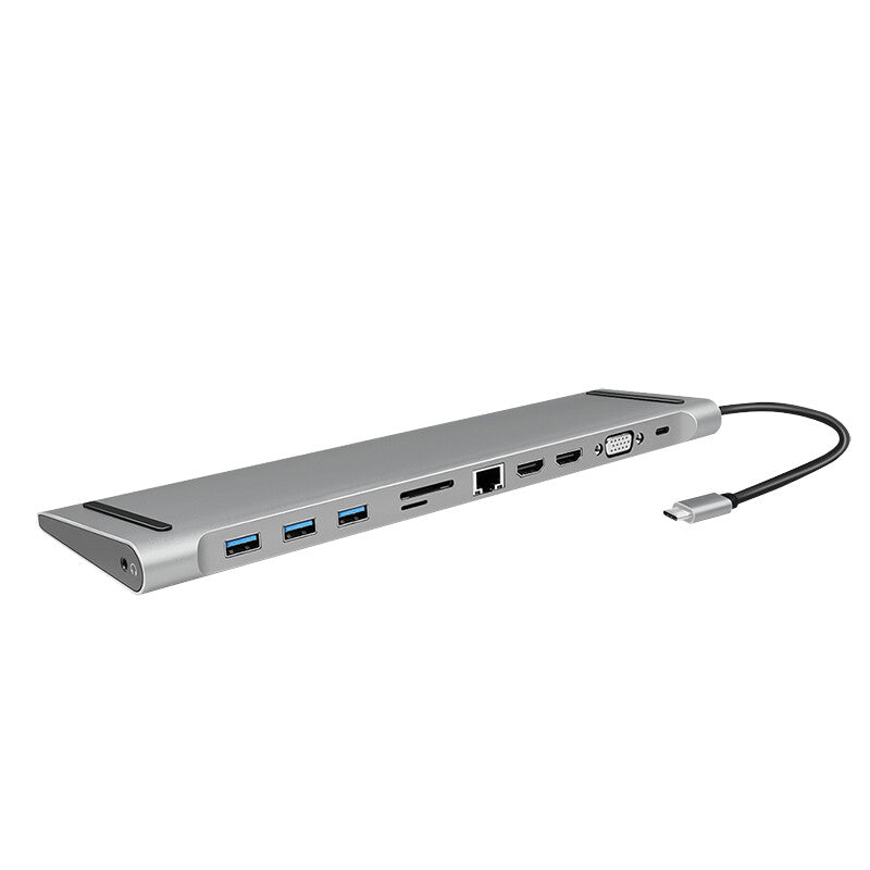 LogiLink UA0373 dockningsstationer för bärbara datorer Kabel USB 3.2 Gen 1 (3.1 Gen 1) Type-C Gjuten aluminium