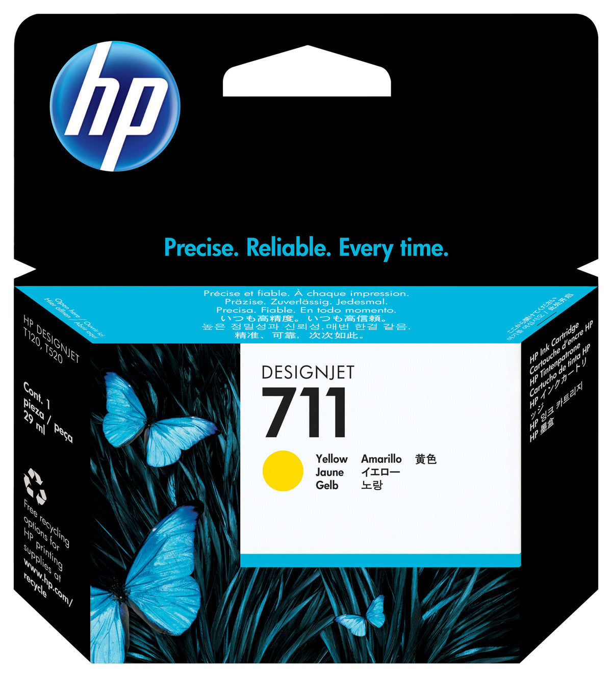 HP 711 29 ml DesignJet-bläckpatron, gul