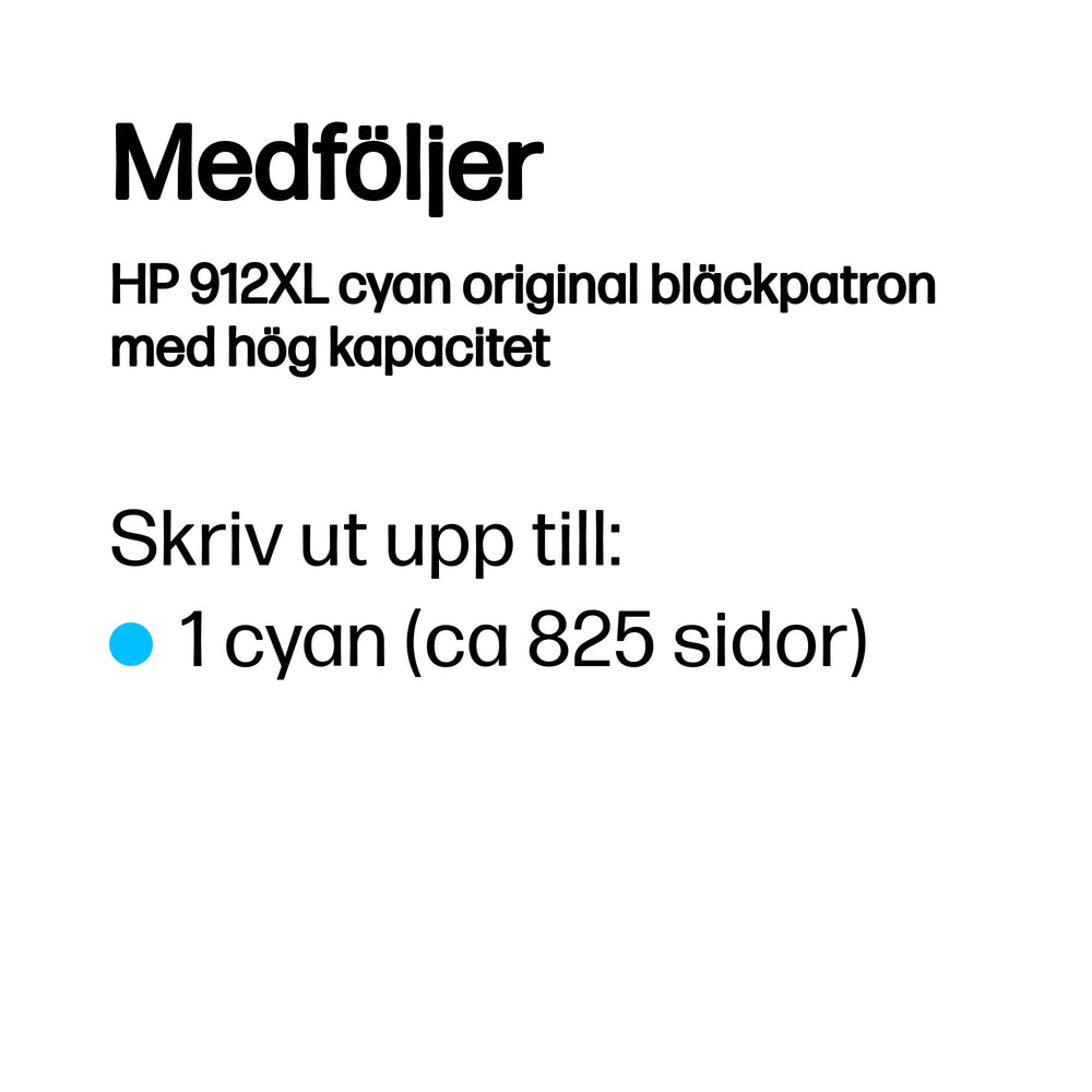 HP 912XL cyan original bläckpatron med hög kapacitet