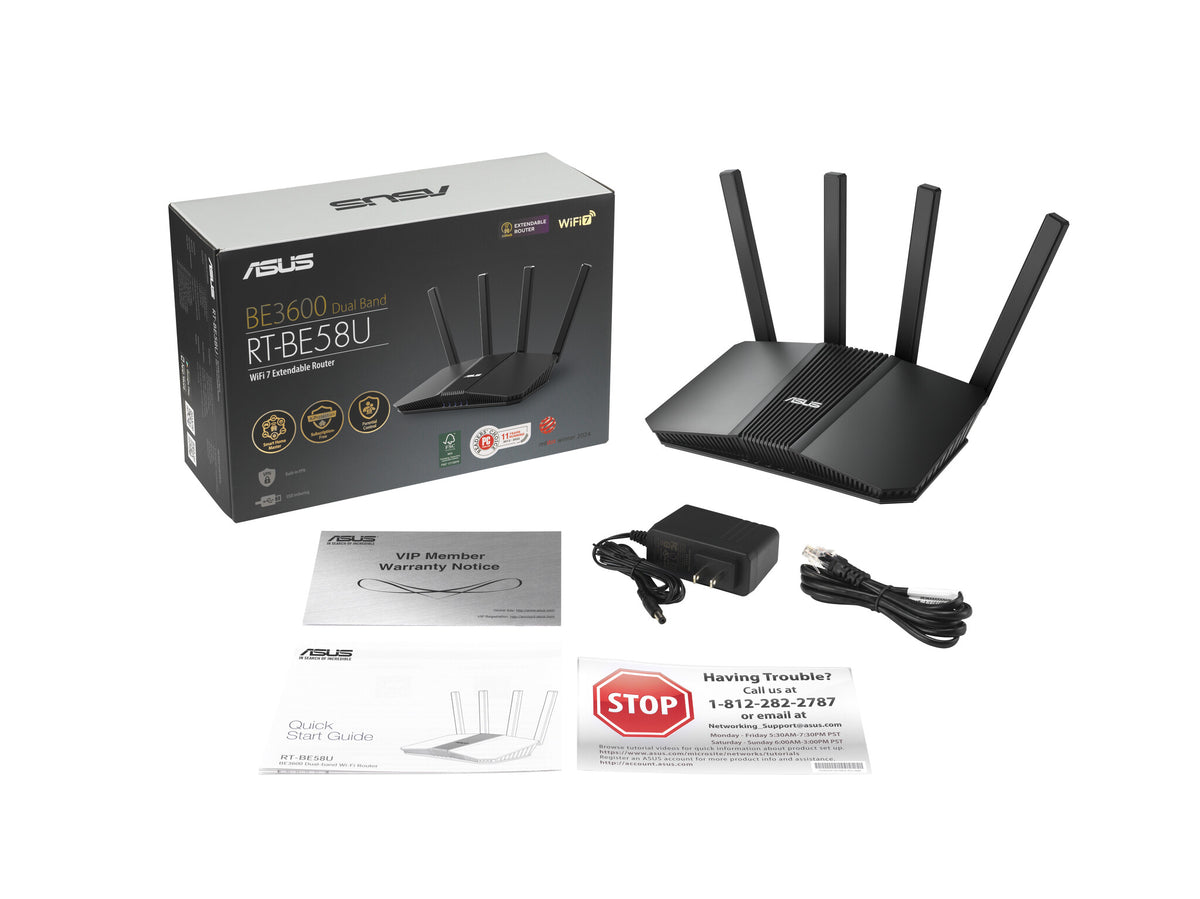 ASUS RT-BE58U trådlös router 2.5 Gigabit Ethernet Dual-band (2,4 GHz / 5 GHz) Svart
