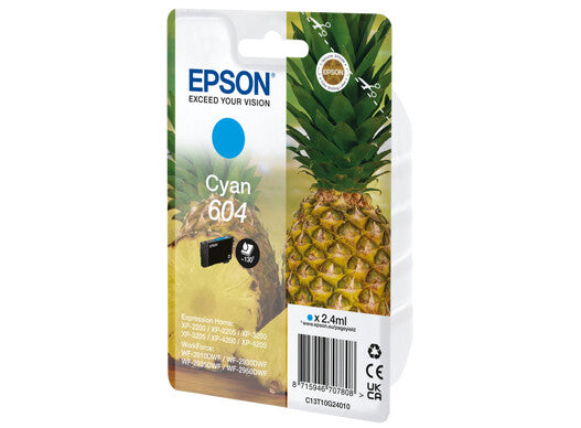 Epson 604 bläckpatroner 1 styck Original Standardavkastning Cyan