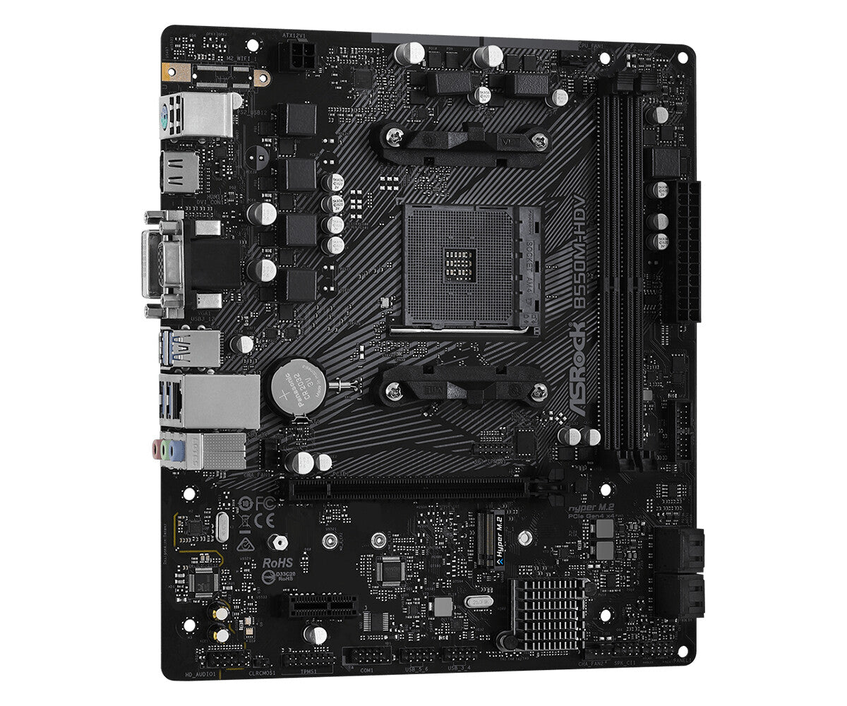 Asrock B550M-HDV AMD B550 Uttag AM4 micro ATX