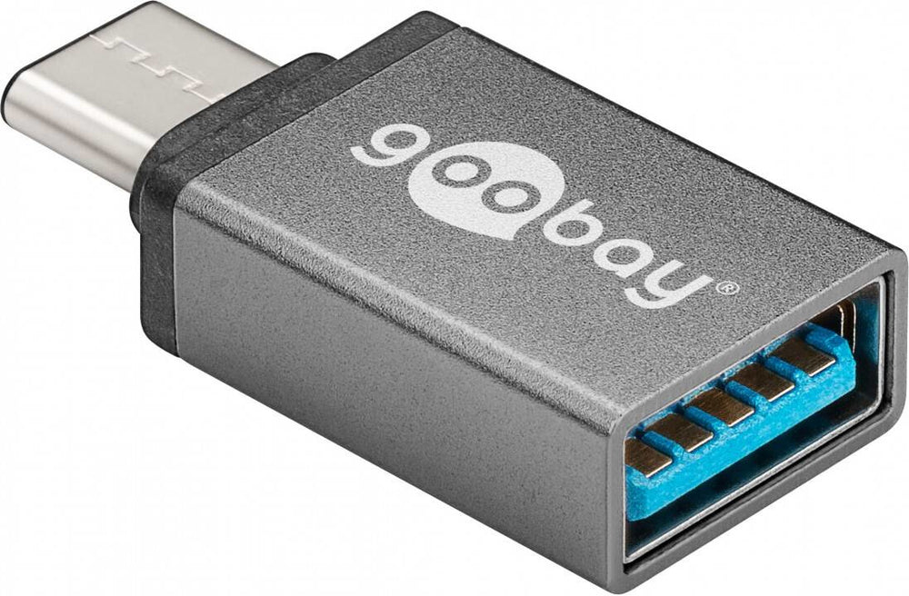 Goobay 56621 kabelomvandlare (hane/hona) USB-C USB 3.0 female (Type A) Grå