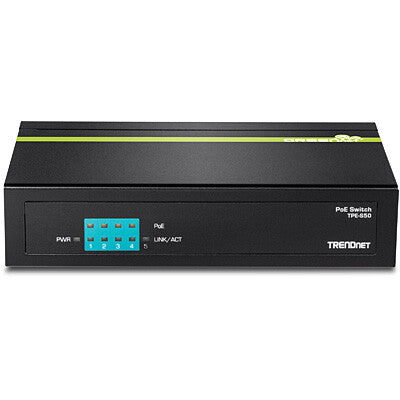 Trendnet TPE-S50 nätverksswitchar Ohanterad L2 Fast Ethernet (10/100) Strömförsörjning via Ethernet (PoE) stöd Svart