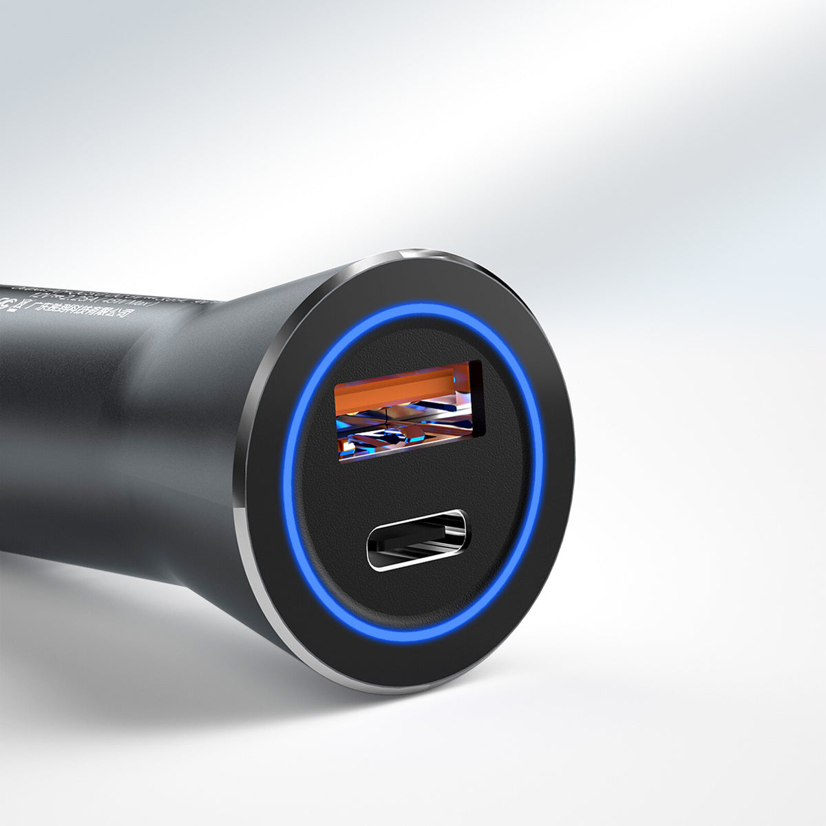 DUDAO Car Charger 45W PD+ QC5.0 1xUSB+1XType C Universal Silver Cigarr tändare Snabb laddning Automatisk