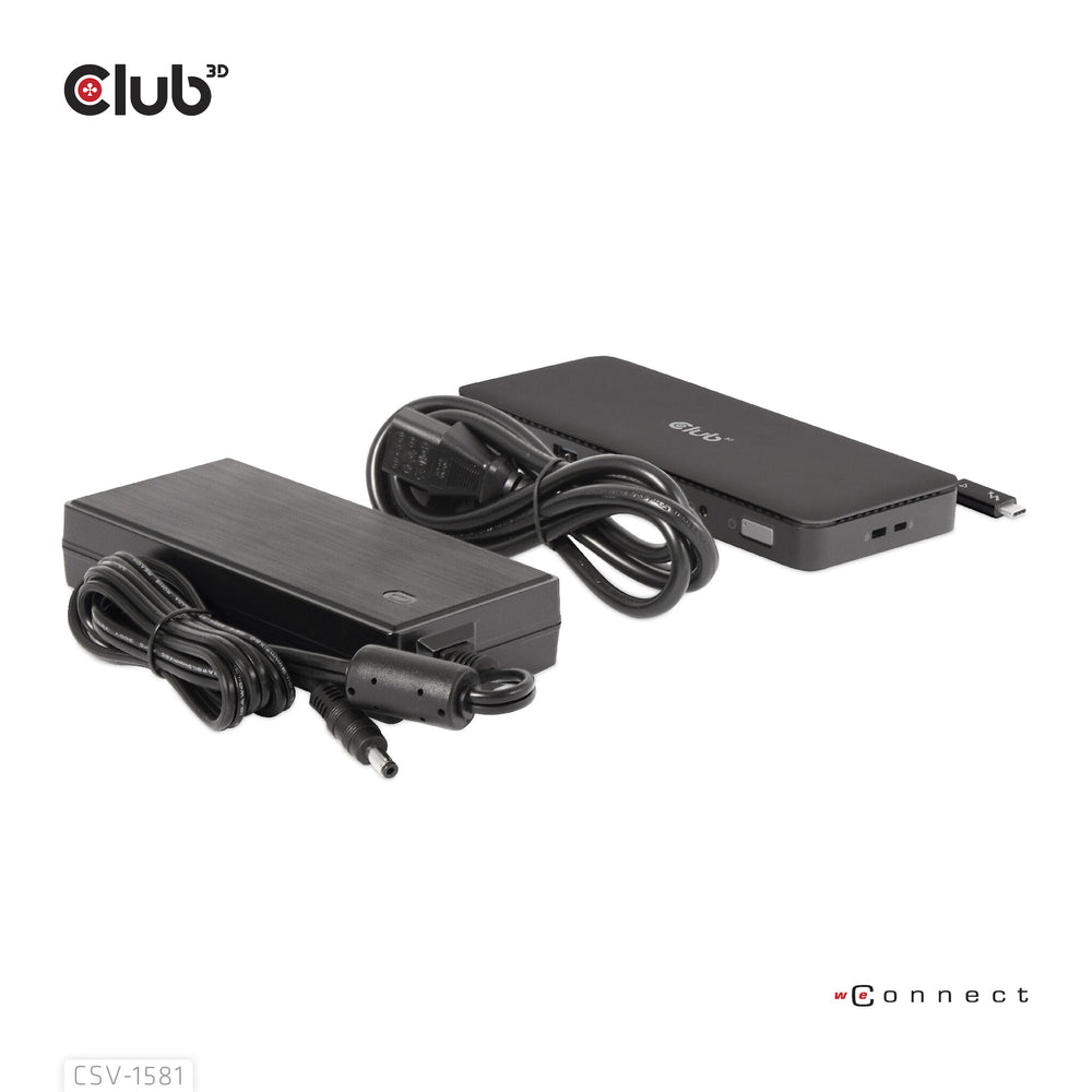 CLUB3D CSV-1581 dockningsstationer för bärbara datorer Dockning Thunderbolt 4 Svart