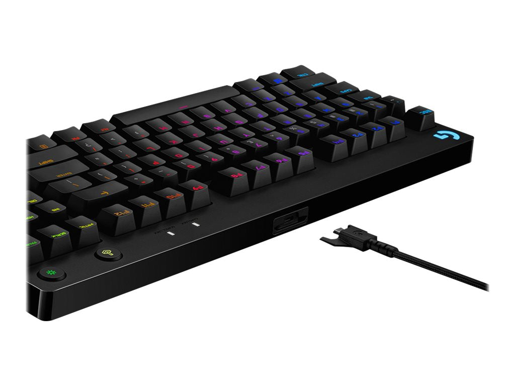 Logitech G Pro Mechanical Gaming Keyboard – GX Blue Clicky, RGB, Pan Nordic, Kompakt TKL, USB (Svart)