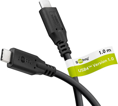 Goobay 74191 USB-kablar USB4 Gen 2x2 1 m USB C Svart