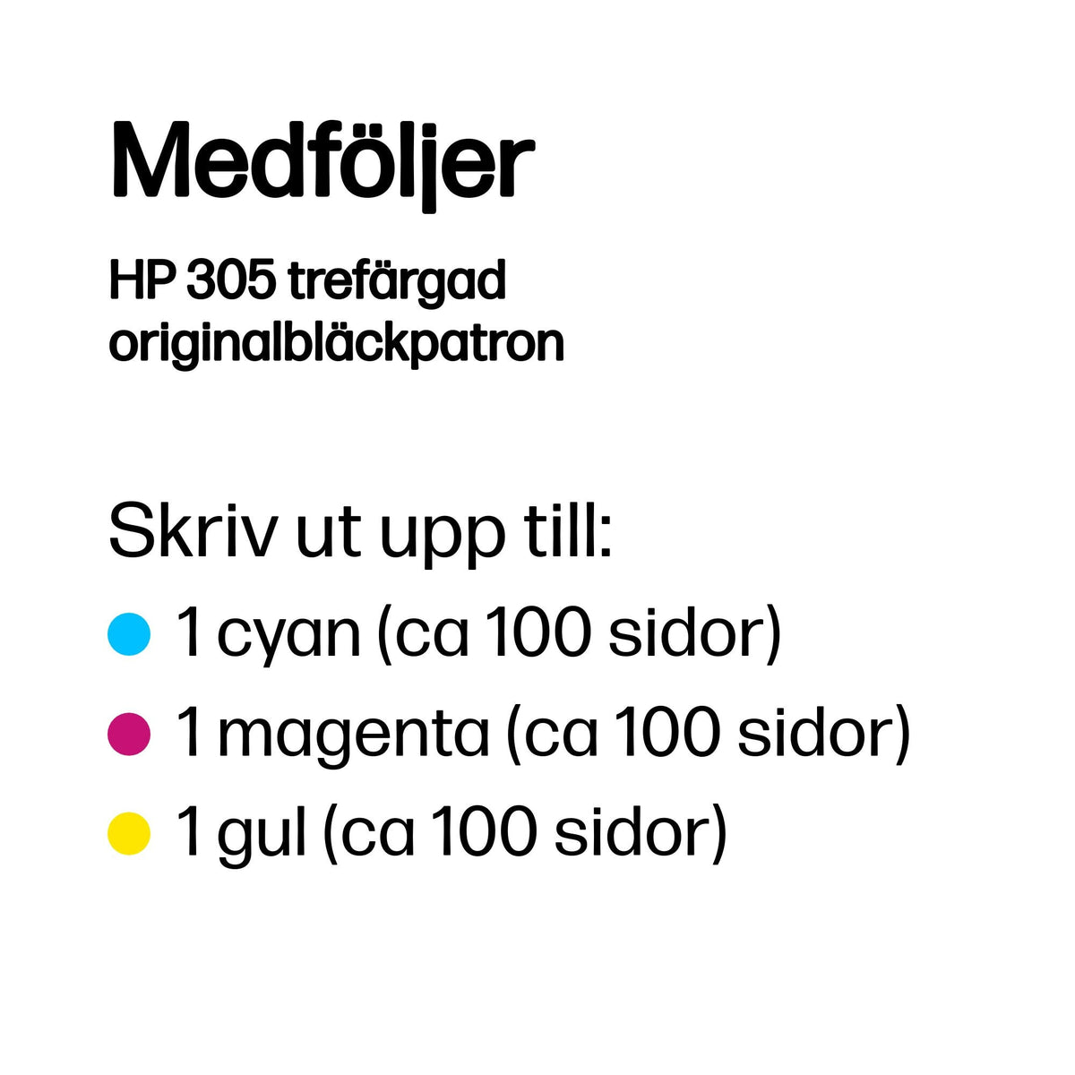 HP 305 trefärgad originalbläckpatron