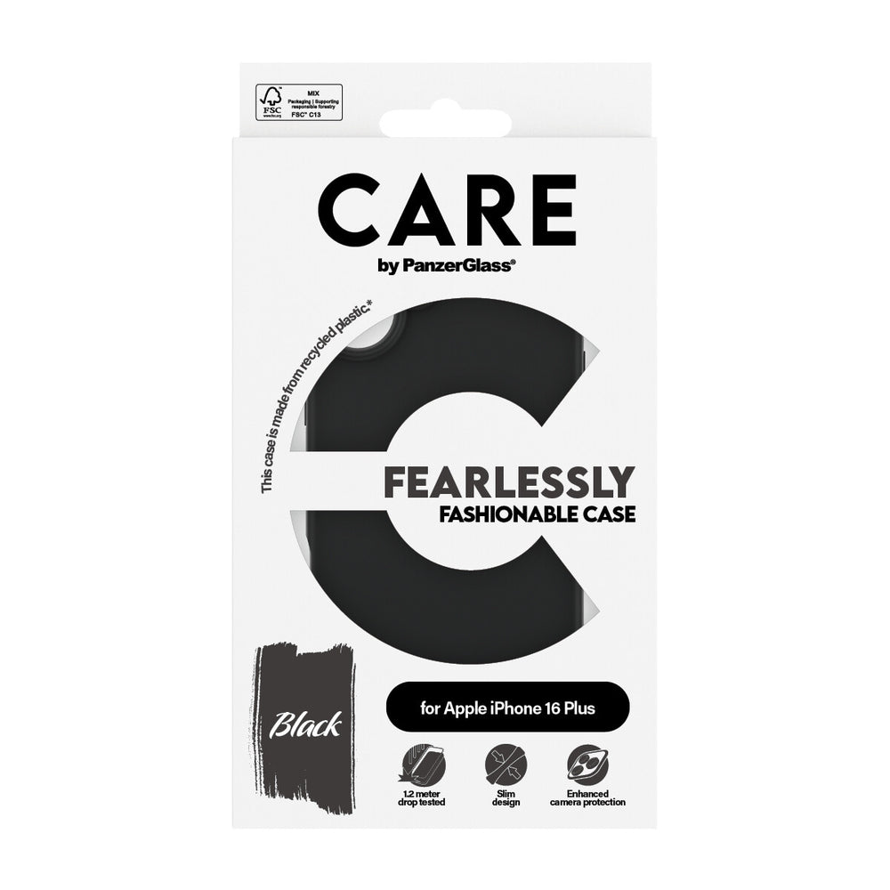 PanzerGlass CARE by PG BLK iPhone16 6.7 mobiltelefonfodral Omslag Transparent