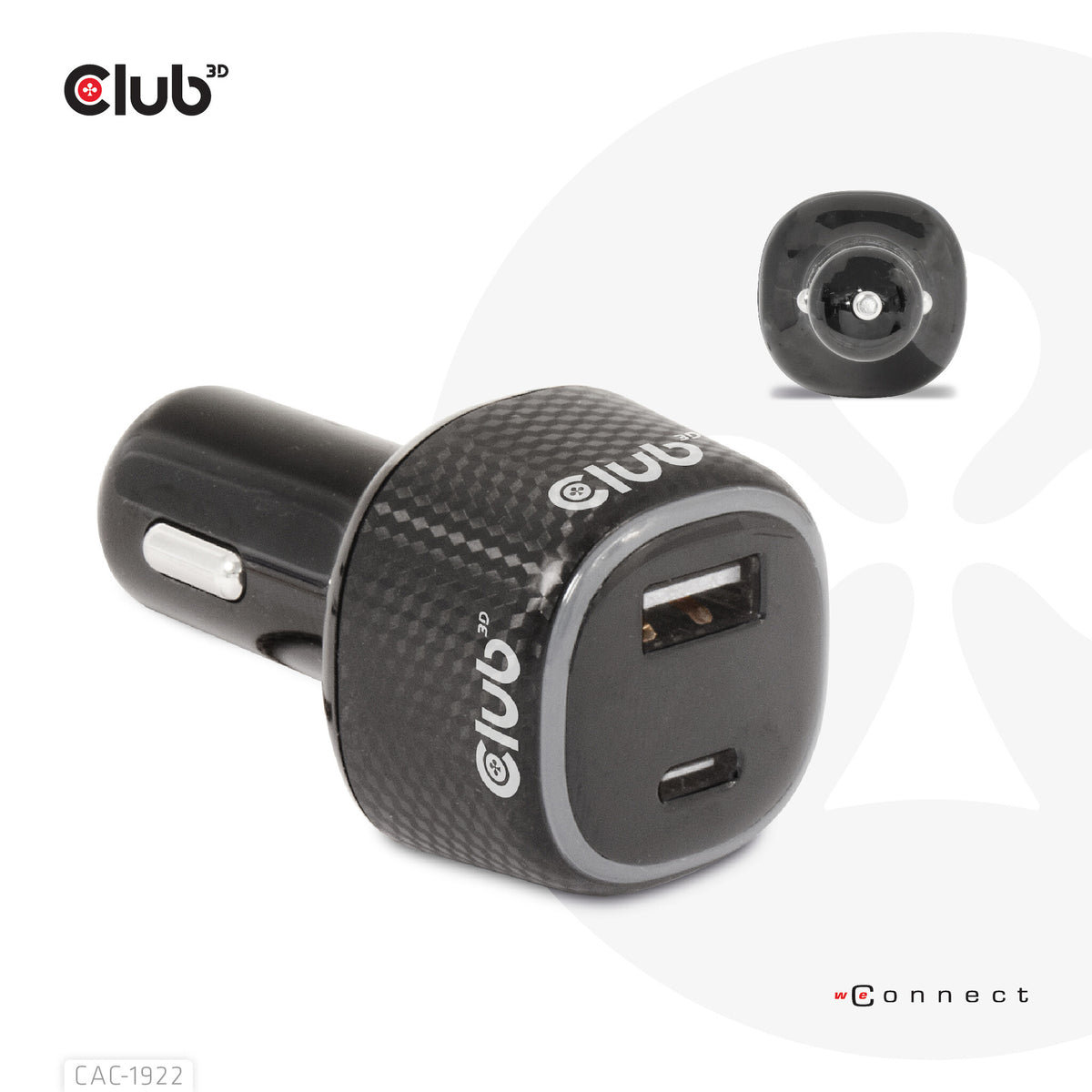 CLUB3D USB KFZ-Ladegerät 1xUSB C A 63W 12/24V retail