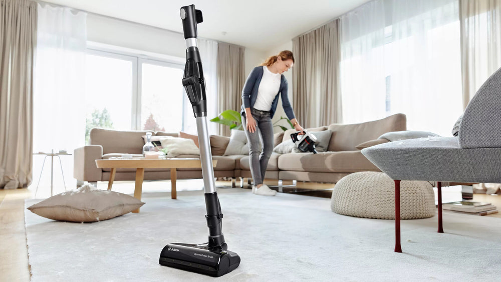 Bosch BCS711XXL upprättstående dammsugare och elektrisk sopborste Skaftdammsugare Batteri Torr Utan påse 0,3 l Vit 3 Ah
